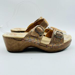 Dankso Shoes Womens US 9.5 10 EU 40 Brown Sparkle Strappy Sandals Comfort Slides